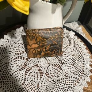 4/$16 Egyptian Leather Brown and Black Patterned Wallet
